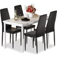 thumbnail image 1 of Recaceik 5 Piece Dining Room Furniture Table Set，30.1” H Faux Marble Tabletop and 4 PU Leather Chairs, 1 of 5