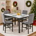 thumbnail image 1 of Recaceik 5 Piece Modern Faux Marble Dining Table Set, Gray, 1 of 12