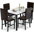 thumbnail image 1 of Recaceik 5 Pieces Dining Table Set for 4, 30.1"H Kitchen Table with Faux Marble Top and 4 Chairs, 1 of 5