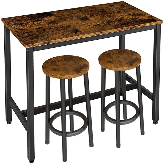 Recaceik Bar Table Set3PCS Rectangle Kitchen CounterIndustrial