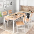 thumbnail image 1 of Cvortll Farmhouse Dining Table Set for 4, Wood Kitchen Table Chairs Set with Storage, Space-Saving Dinette Set for Breakfast Nook (Beige), 1 of 10