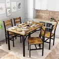 thumbnail image 1 of Cvortll Farmhouse Dining Table Set for 4, Wood Kitchen Table Chairs Set with Storage, Space-Saving Dinette Set for Breakfast Nook (Brown), 1 of 10
