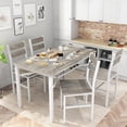 thumbnail image 1 of Cvortll Farmhouse Dining Table Set for 4, Wood Kitchen Table Chairs Set with Storage, Space-Saving Dinette Set for Breakfast Nook (Grey), 1 of 10