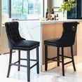 thumbnail image 1 of Recaceik Farmhouse Kitchen Island Stools Set of 2, Velvet Tufted Upholstered Counter 27.2'' Height Bar Stools with Back and Footrest, 1 of 5