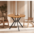 thumbnail image 1 of Recaceik Mid Century Modern Aesthetic Round Dining Table, Walnut, 1 of 11