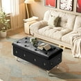 thumbnail image 1 of Recaceik Ottoman with Storage, Leather Bench for Bedroom, Living Room, Entryway, Window, Black, 1 of 14
