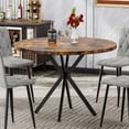 thumbnail image 1 of Recaceik Round Dining Table for 4 People, 39 inch Modern Round Dining Table with Metal Legs, Kitchen Dinner Table for Living Room, Dining Room, 1 of 8