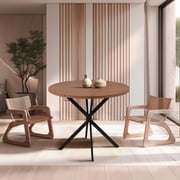 Cvortll Round Dining Table for 4 People, 39 inch Modern Round Dining Table with Metal Legs, Kitchen Dinner Table for Living Room, Dining Room