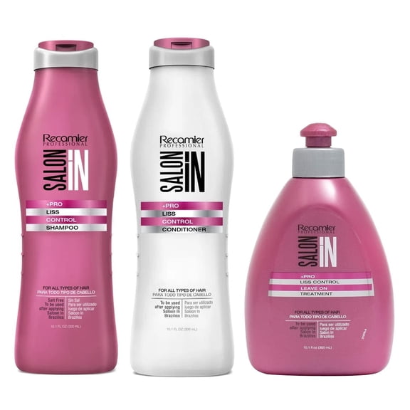 Recamier Professional Salon In +Pro Liss Control Hair Shampoo, Conditioner and Treatment Bundle 3 Piece kit 40403 Small