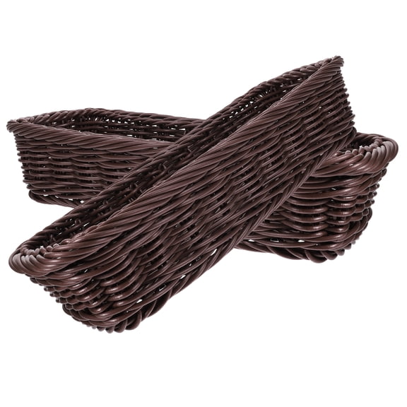 Recardis 2pcs Woven Desktop Basket Sundry Organizer Basket Wiven Storage Basket for Cutlery Spice Jar