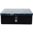Recardis Vintage Tinplate Storage Box With Lock Desktop Storage Case