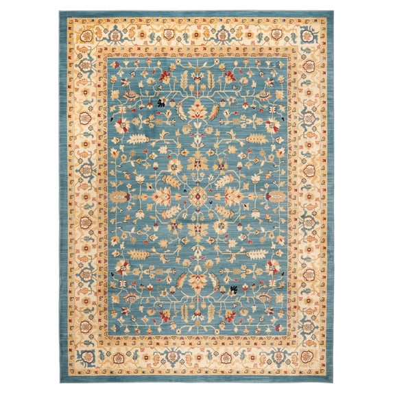 Traditional Rug - Austin Polypropylene -Light Blue/Cream-Color:Light Blue/Cream,Design:Traditional,Shape:Rectangle,Size:7'6"LX5'3"W