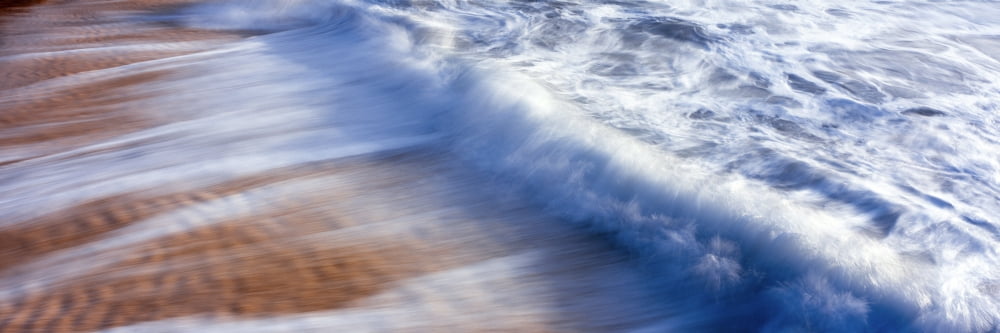 Receding waves across sand ripples on beach Cerritos Beach Baja California Sur Mexico Canvas Art - Panoramic Images (36 x 12)
