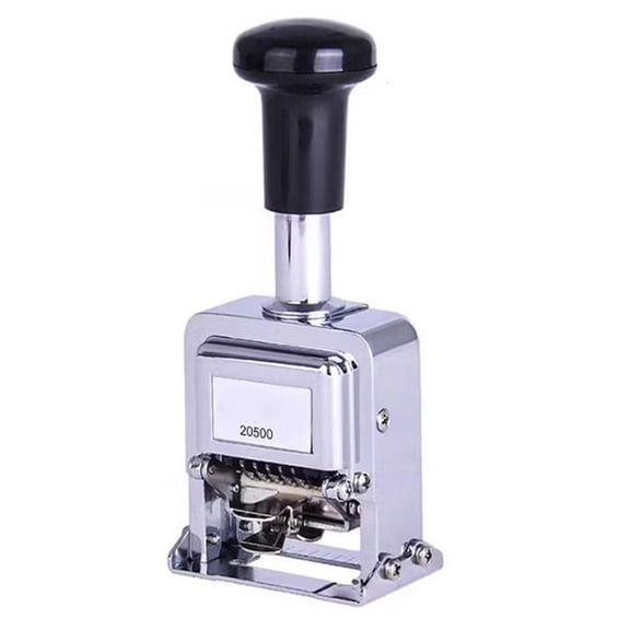 Receipt And Invoice Numbering Machine, Manual Press Metal Stamp Tool for File Records, Billing Tasks, Documents, Desk