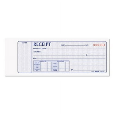 Receipt Book, Two-Part Carbonless, 7 X 2.75, 1/page, 100 Forms | Bundle of 2 Each