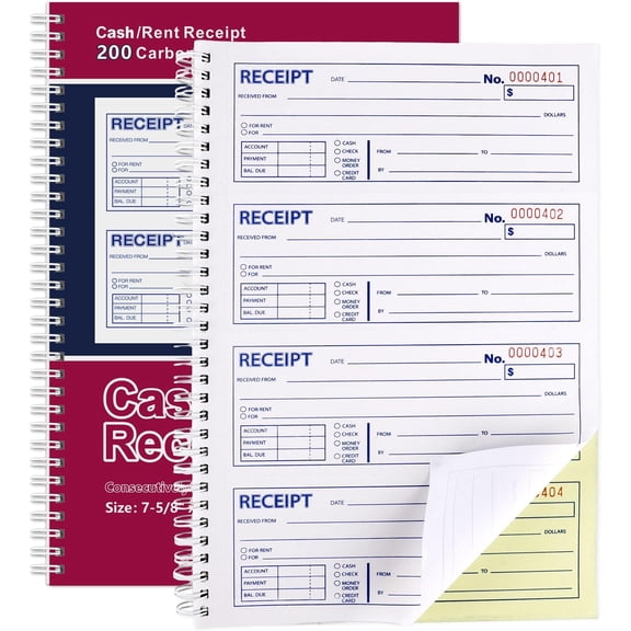 Receipt Books with Carbon Copies, Rent Receipt Book - 1