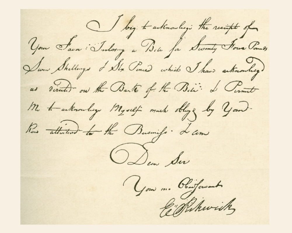 Receipt Dated 1802 Signed By E Pickwick A Coach Proprietor From Whom Charles Dickens Took The Name For The Pickwick Papers Charles John Huffam Dickens 1812 Canvas Art - Ken Welsh Design Pics (15 x 1