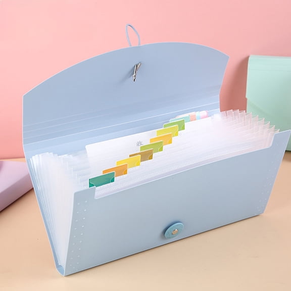 Receipt Organizer & Coupon Holder, 13-Pocket Small Expanding File Folder, A6 Portable Accordion Wallet for Checks, Bills, Cash & Travel Documents