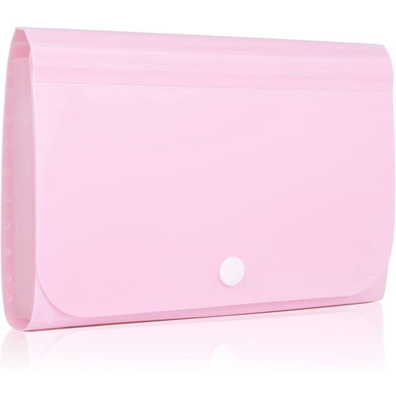 Receipt Organizer, Coupon Organizer, Folder Organizer Mini Organizer Wallet for Coupons, Receipts, Cash, Tax Item or Changes,7x4.5 in 13 Pockets with Tabs Check Case(Pink)