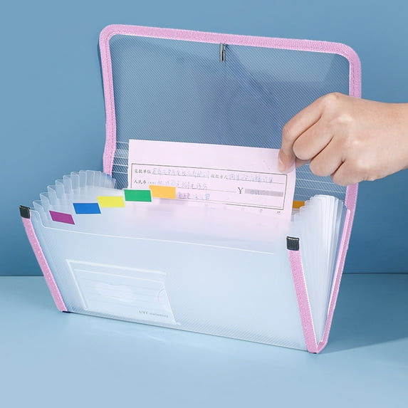 Receipt Organizer and Invoice Holder, 13 Compartment Accordion File Folder, Waterproof Document Organizer for Financial Papers, Portable B6 Size File Classification Folder