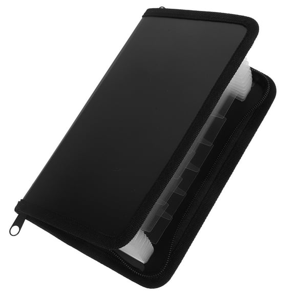 Receipt Organizer for Business Coupon Handle Bracket Folders Travel Black