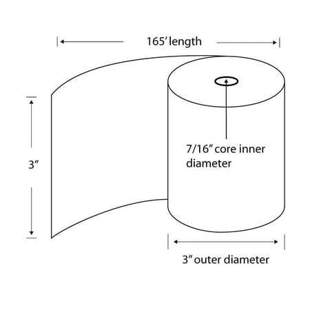 Receipt Paper Rolls 3 x 165 Alliance Bond, 50 roll | case, white BPA Free
