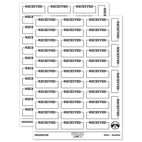 Received Blank Box for Date Signature Sticker Set - White - Gloss ...