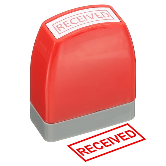 Received Notice Stamp Self Inking, Red Ink Office Stamps Pre Inked Message Stamp Refillable Business Stamp, Red