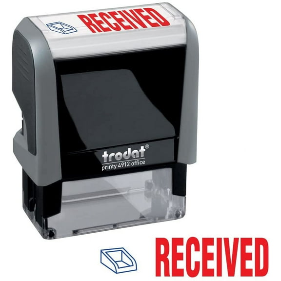 Received Trodat Printy 4912 Self-Inking Two Color Stock Message Stamp