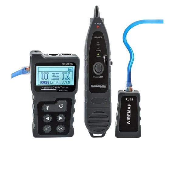 Receiver Host Internet Cable Tester With LCD Display RJ45 Cable Tracker UTP Network Tool For Measuring Length ,circuit check