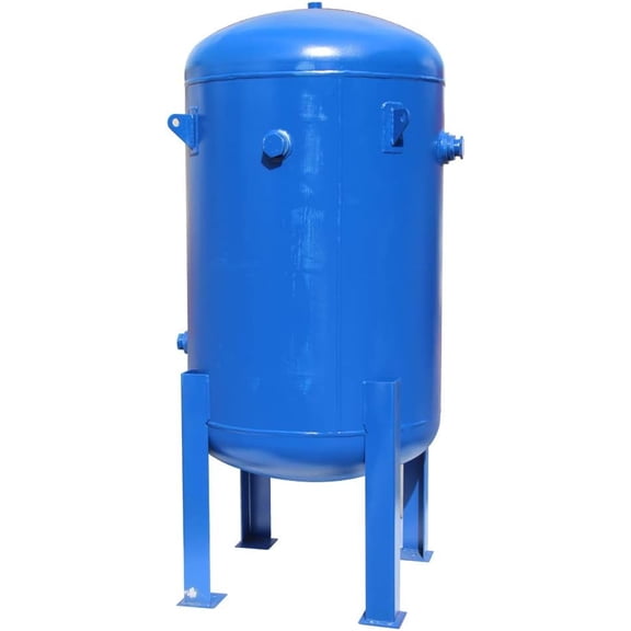 HPDAVV 270 Gallon Industrial Vertical Air Compressor Receiver Tank, 160 PSI Max, ASME Certified Section VIII Code, Multi-Port High Capacity Steel Storage Tank