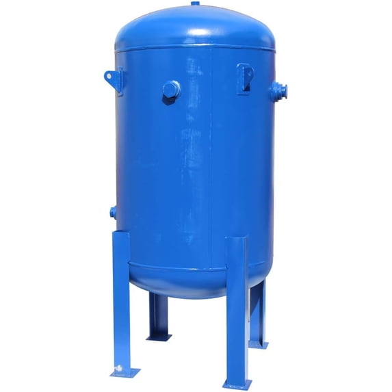 HPDAVV 270 Gallon Industrial Vertical Air Compressor Receiver Tank, 160 PSI Max, ASME Certified Section VIII Code, Multi-Port High Capacity Steel Storage Tank