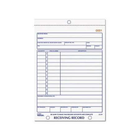 Receiving Record Book 5 9/16 x 7 15/16, Two-Part Carbonless, 50 Sets/Book