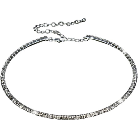 Recent 2026 Unisex Women Crystal Diamante 1 Row Rhinestone Necklace Wedding Bridal Party Collar Choker Chain Decoration Jewelry Luxury With For You Accessories Contemporary Creative And Men[z265]