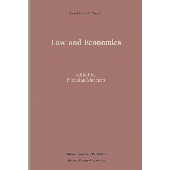 Recent Economic Thought Law and Economics, Book 19, (Paperback)