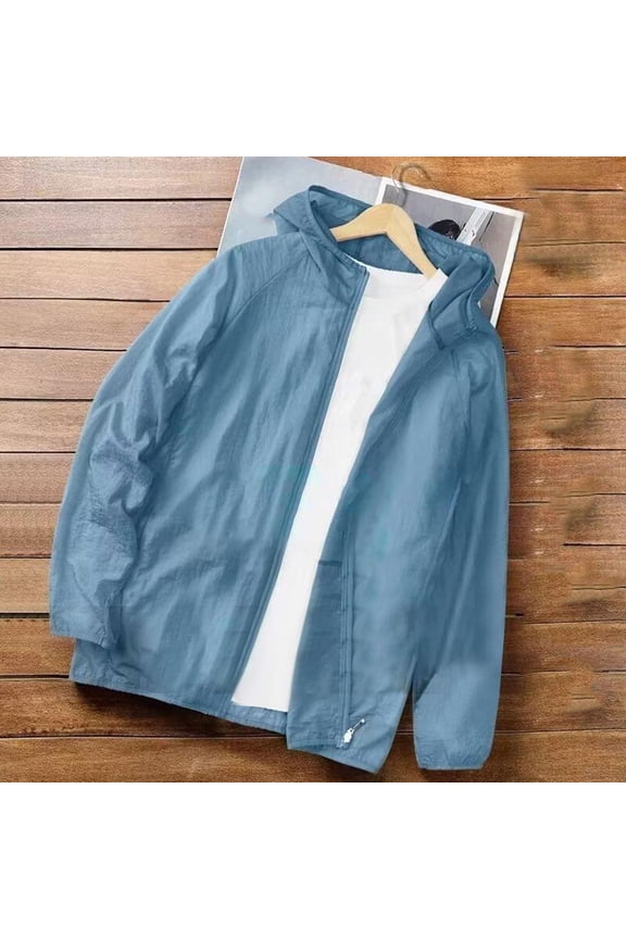 I Have Women Men Windproof Jacket Plus Size Lightweight Sun Protection Hooded Full Zip Windbreaker Outdoor Sports Co