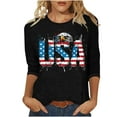 thumbnail image 1 of Recent Orders,Sriper Fourth of July Shirts for Women,Womens 3/4 Sleeve Tops Clearance Under $5,Fun Summer Going Out Clothes ,Red Shirts Sexy,Playeras De Mujer En oferta,M, 1 of 5