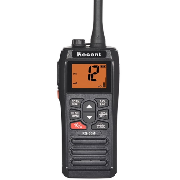 Recent RS-50M IPX7 Floating VHF Marine Radio, 5W 156 Channels USB Charging Waterproof