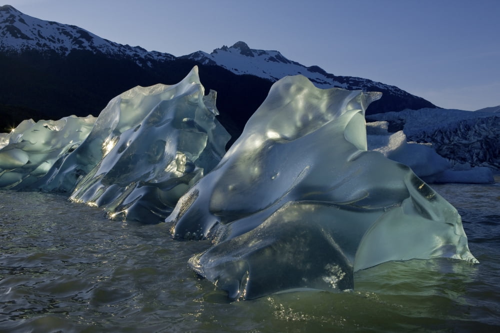 Recently Calved Icebergs Float On The Surface Of Mendenhall Lake Not Far From The Terminus Of Mendenhall Glacier Juneau Alaska Canvas Art - John Hyde Design Pics (18 x 12)