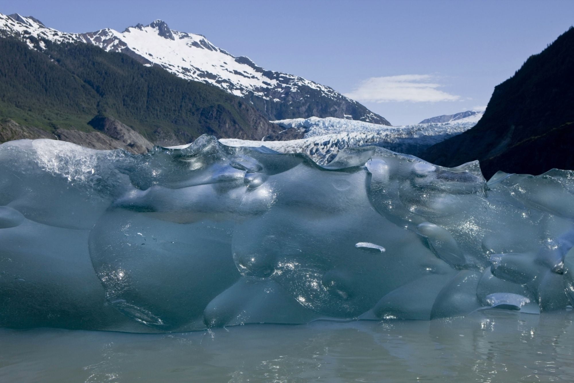 Recently Calved From The Terminus Of Mendenhall Glacier In Mendenhall Lake An Iceberg Reveals The Blue Ice Glaciers Are So Well Known For Canvas Art - John Hyde Design Pics (36 x 24)