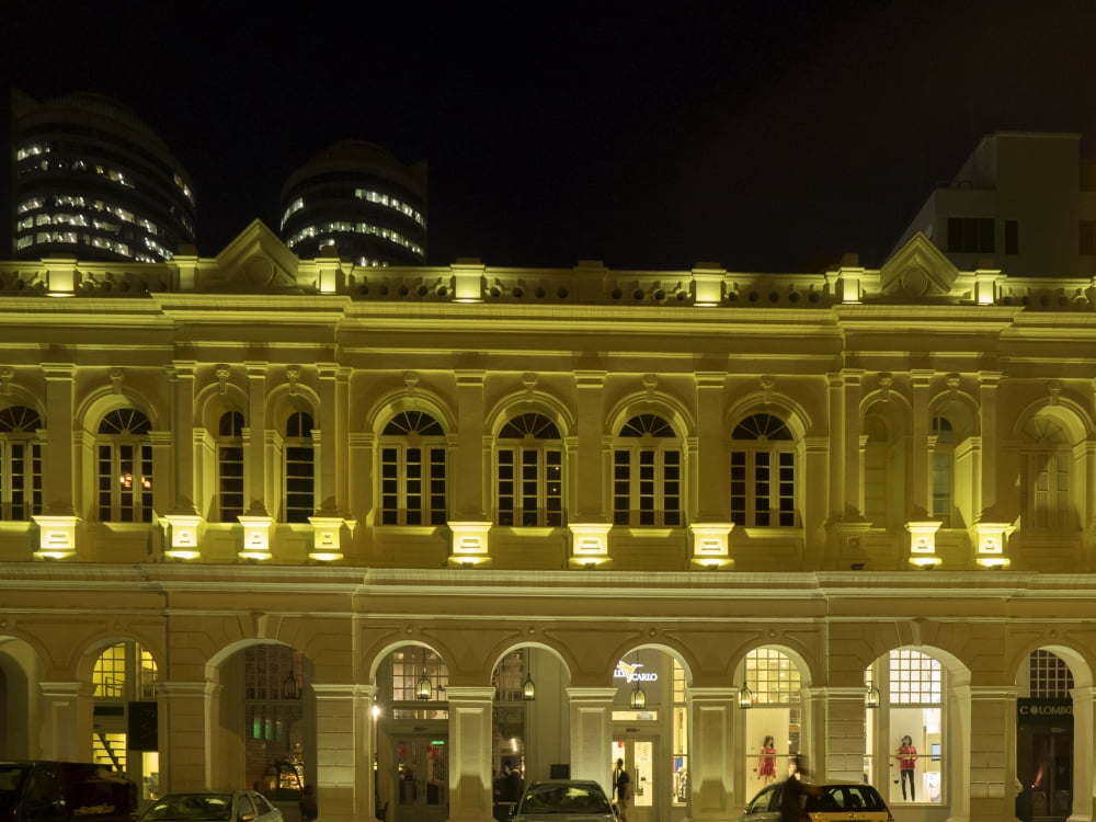 Recently buildings on Chatham Street at night Colombo Central Province Sri Lanka Canvas Art - Panoramic Images (12 x 16)