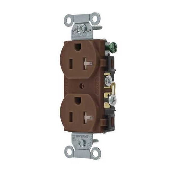 Bryant Receptacle,Brown,Nylon,2 Poles,2 Wires CBRS20TR