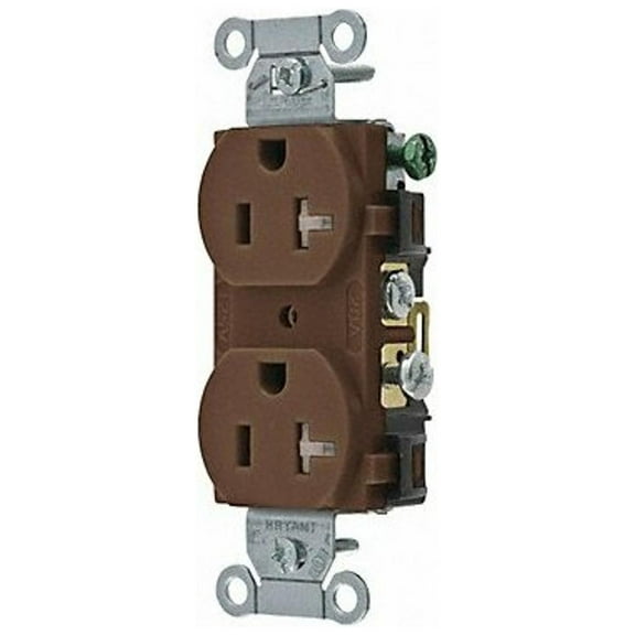 Bryant Receptacle,Brown,Nylon,2 Poles,2 Wires CBRS20TR