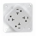 thumbnail image 1 of Receptacle, 20 A Amps, 125V AC, Surface Mount, Quad Outlet, 5-20R, White, 1 of 1