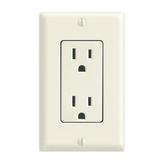 Leviton Duplex Receptacle C26-05675-00T Thermoplastic - 15A 125V, Light Almond