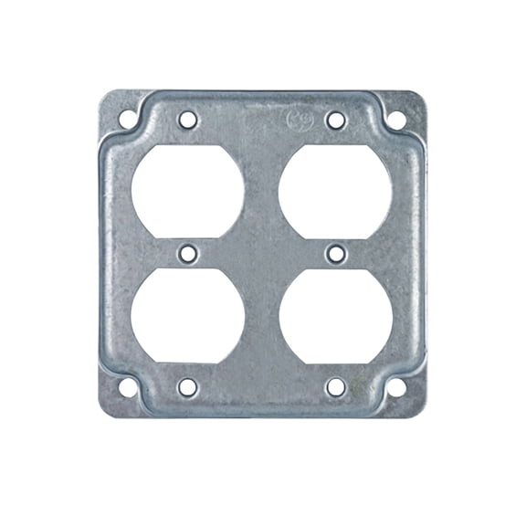 Receptacle Electrical Box Cover 4x4Inch Electrical Enclosures Covers Square Metal Box Panel for Easy Screw Installation