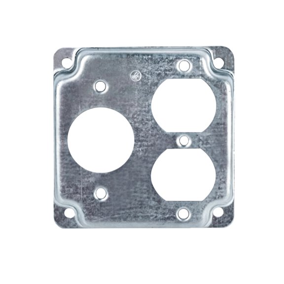 Receptacle Electrical Box Cover 4x4Inch Electrical Enclosures Covers Square Metal Box Panel for Easy Screw Installation