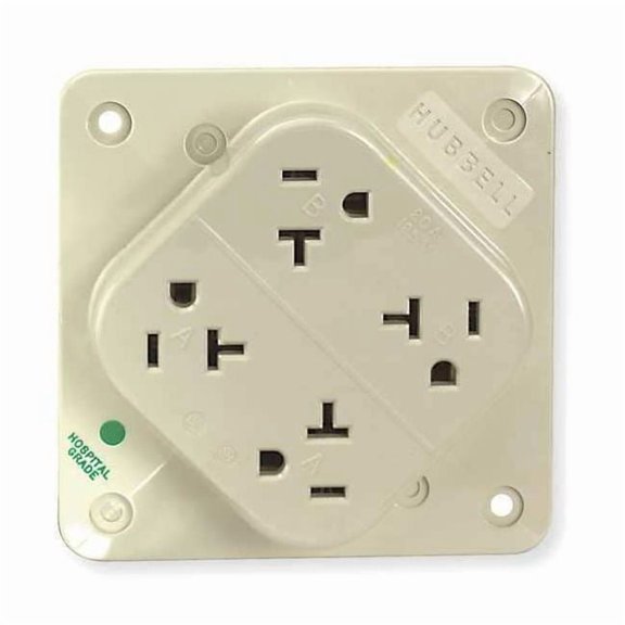 Receptacle Hospital Grade 4-Plex 20A 125V 5-20R Ivory