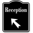 thumbnail image 1 of Reception 45 Degree Up Left Arrow BLACK Aluminum Composite Sign, 8.5"x10", 1 of 9