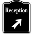 thumbnail image 1 of Reception 45 Degree Up Right Arrow BLACK Aluminum Composite Sign, 8.5"x10", 1 of 9